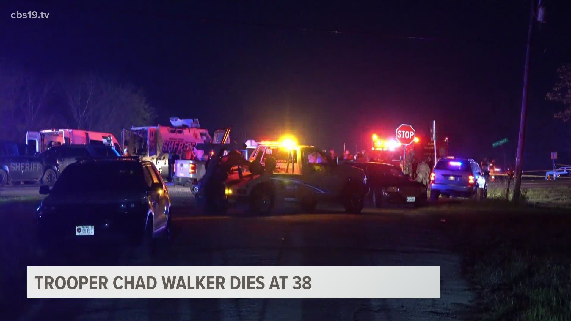 In his final lifesaving act, Trooper Chad Walker’s organs were donated to save others. Funeral services are pending.