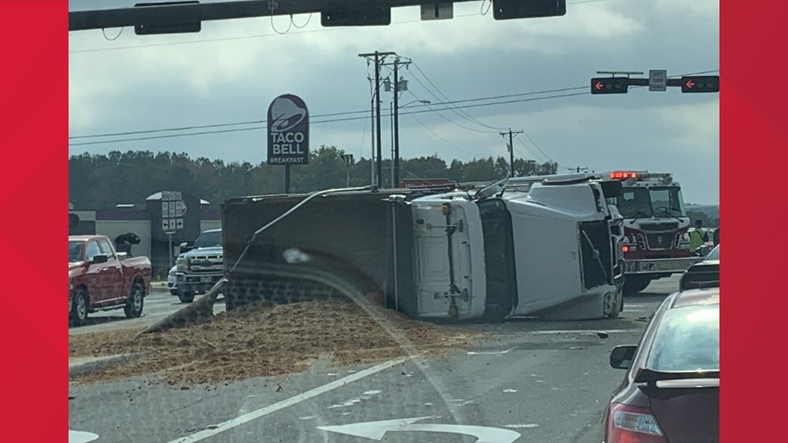 Overturned dump truck slowing traffic at Tyler intersection cbs19.tv
