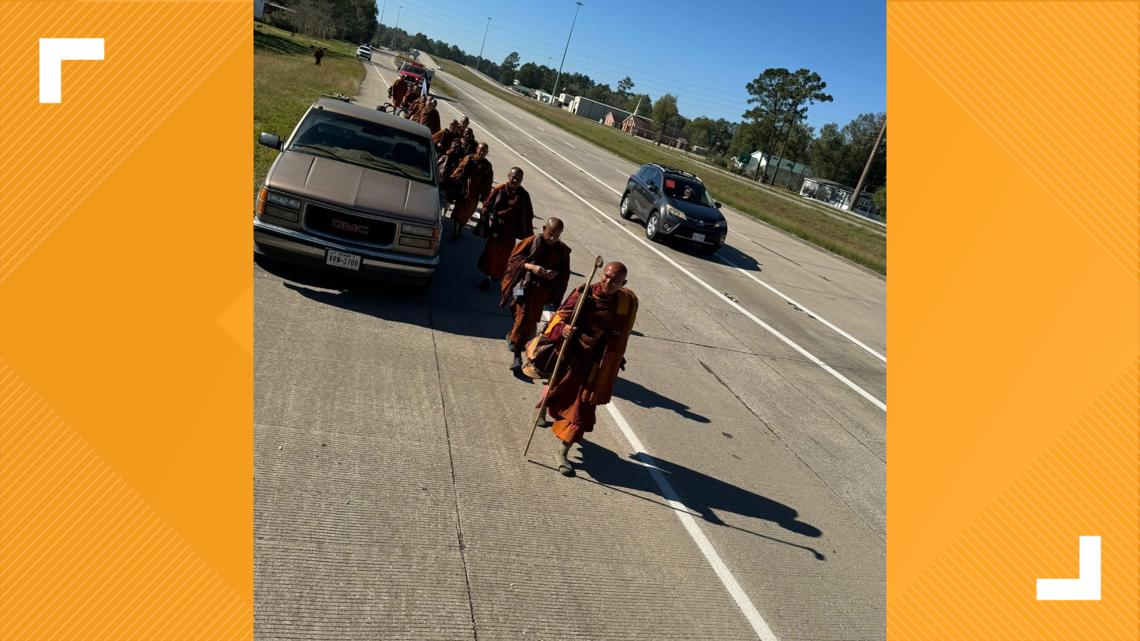 Buddhist monks walking across the U.S for peace pass through Jasper County