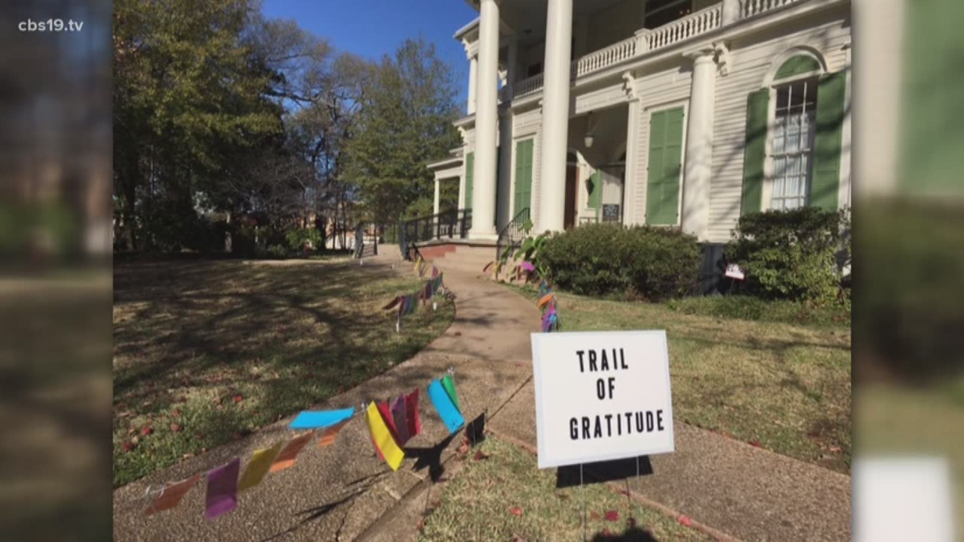 The Trail of Gratitude is currently on display on the grounds of the Goodman Museum through the second week of January 2018