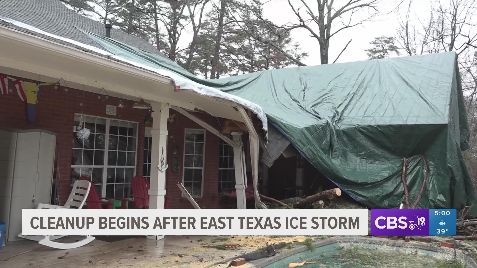 Cleanup begins after East Texas ice storm