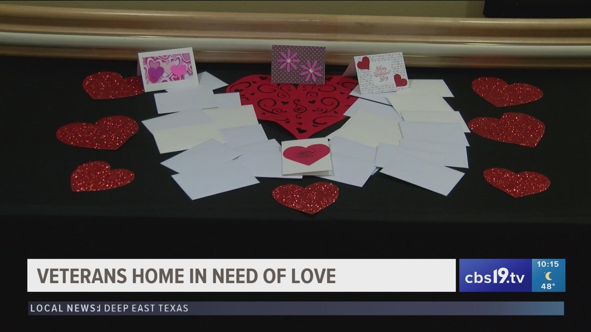 Watkins-Logan Texas State Veterans Home's director of activities, Christina Randolph is asking locals to shower the veterans with Valentine's cards this season.