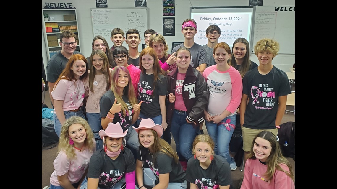 Troup high school students honor teacher battling breast cancer with a pink out pep rally - Vimarsana News