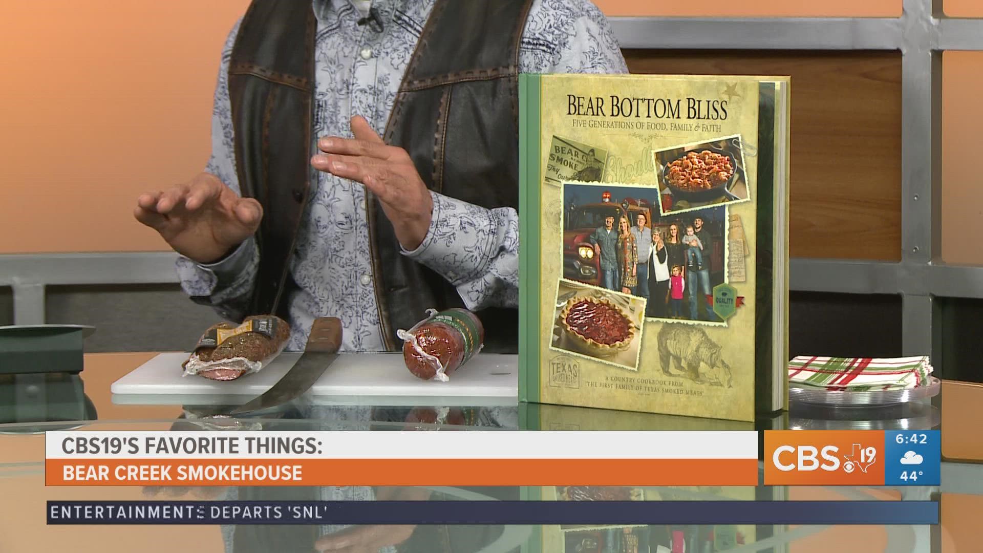 CBS19 is celebrating East Texas this holiday season with a list of our favorite things! Today's item is Bear Bottom Bliss, the cookbook from Bear Creek Smokehouse.