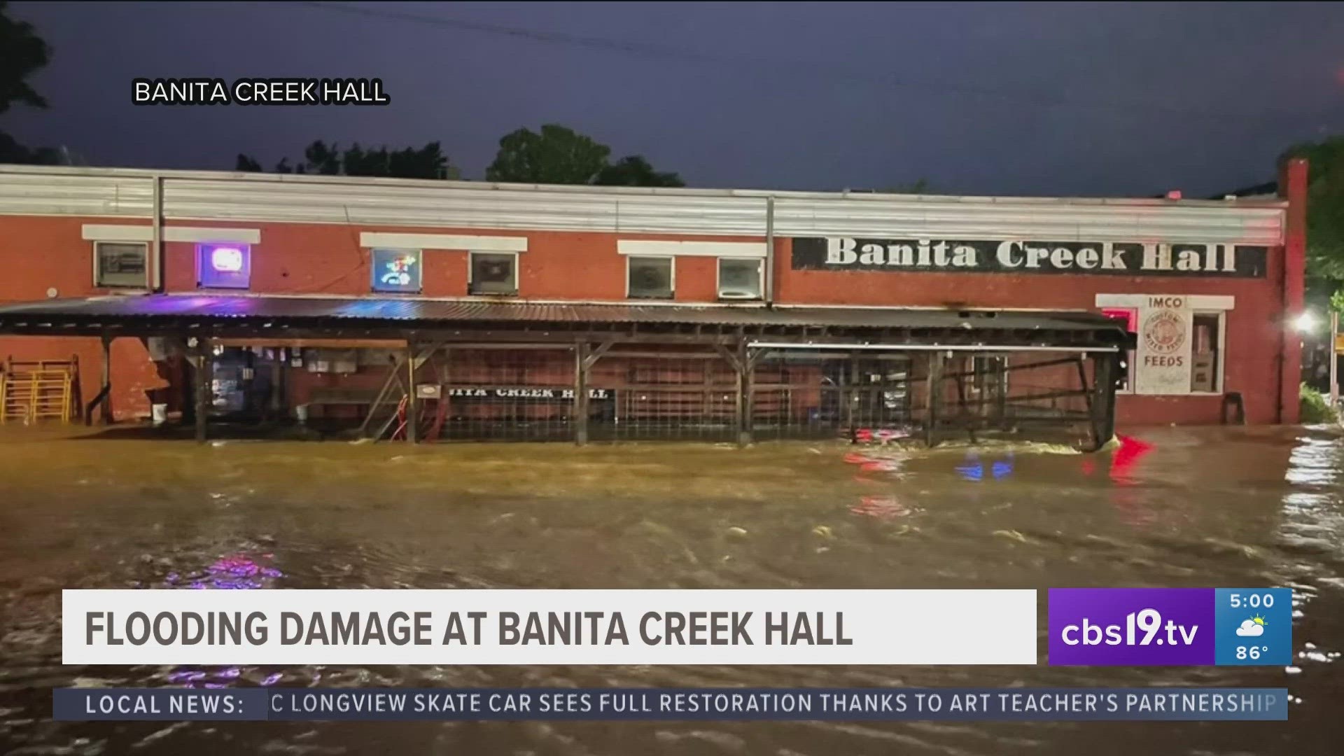 Banita Creek Hall in Nacogdoches closed after major flooding