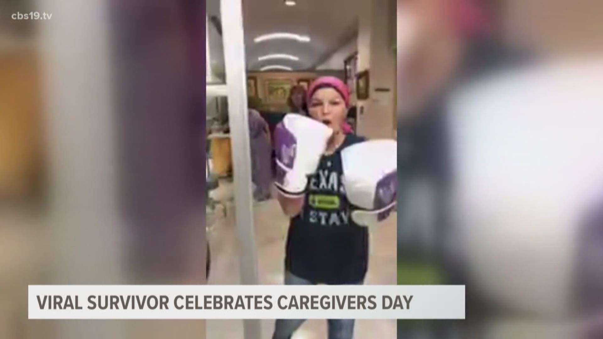 Instead of ringing the bell outside of the oncology unit two years ago, she threw on a pair of her best boxing gloves and went to work!