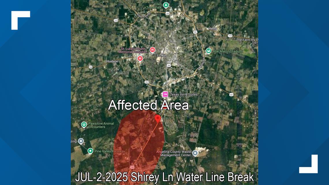Repair crews responding to water line break in East Texas | cbs19.tv