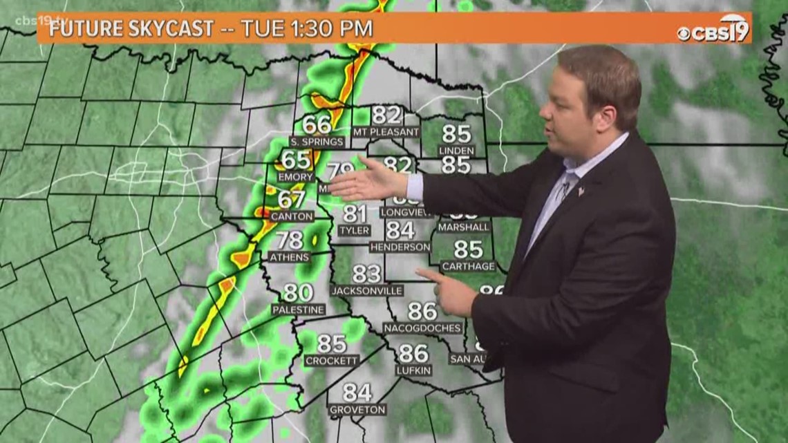 Storms are on the way back to East Texas for Tuesday, and some of those could be strong to severe. Meteorologist Michael Behrens has the latest on what to expect.