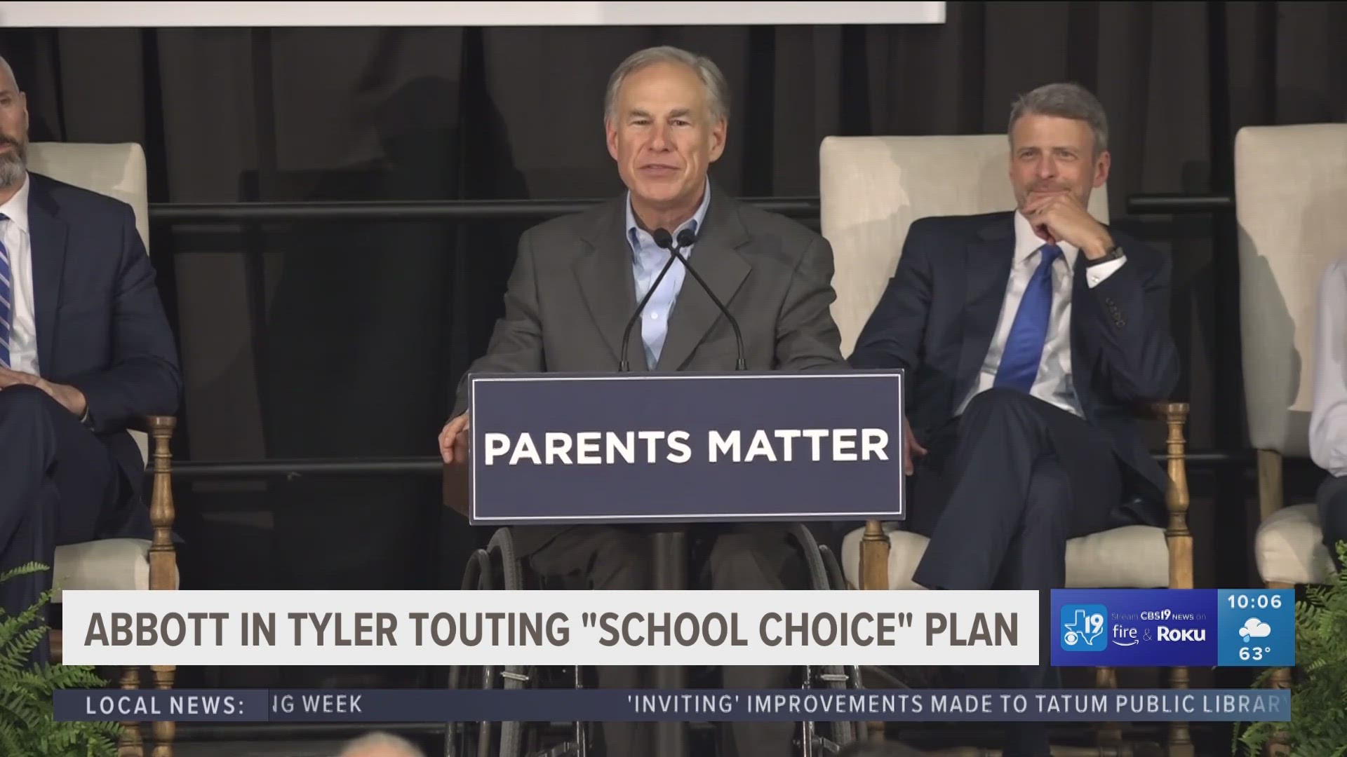 Abbott was touting his plan to change school funding. Talking up the benefits of giving parents the opportunity to choose where their children attend school.