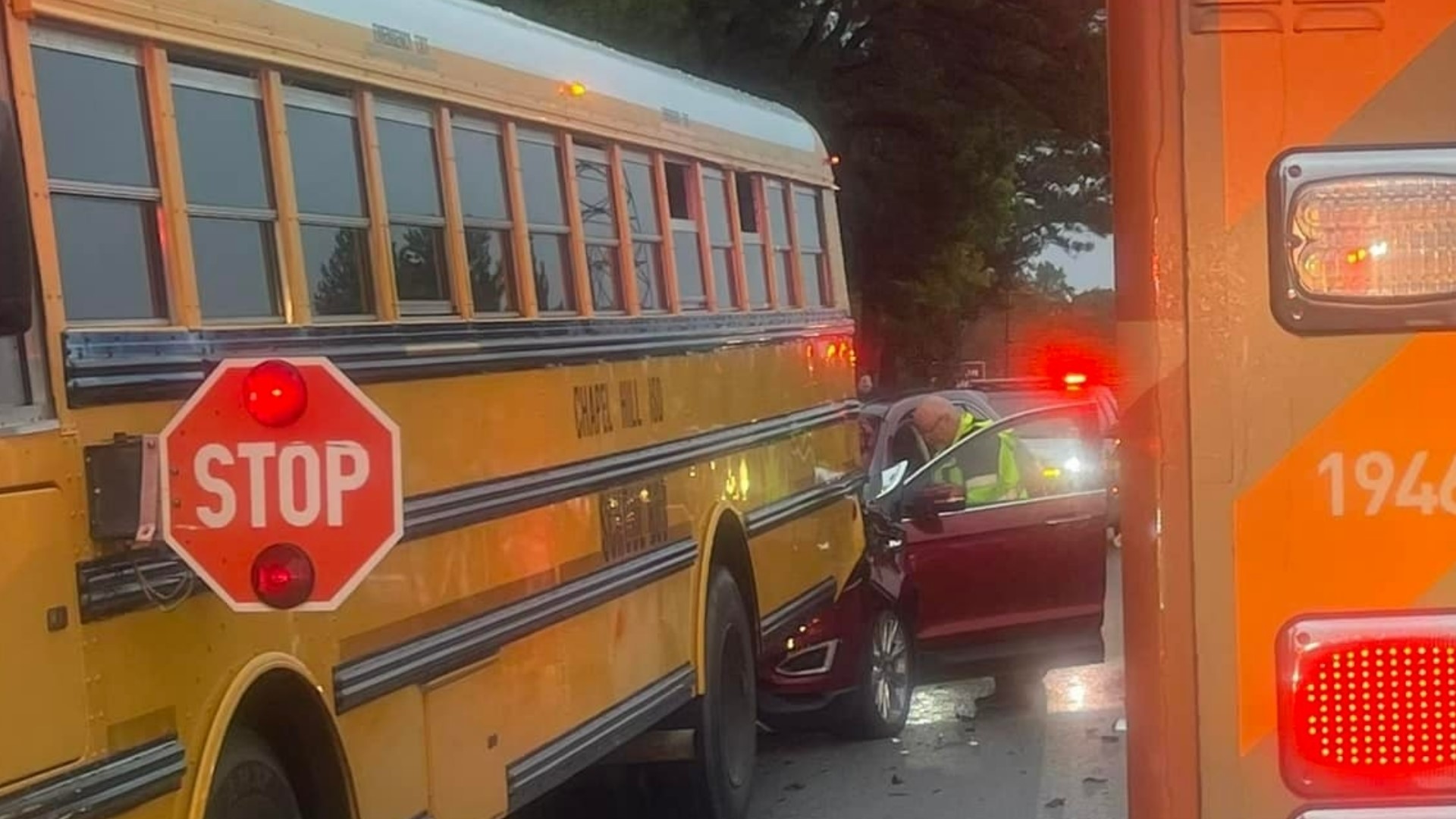 Injuries reported following 4-vehicle crash involving school bus | cbs19.tv