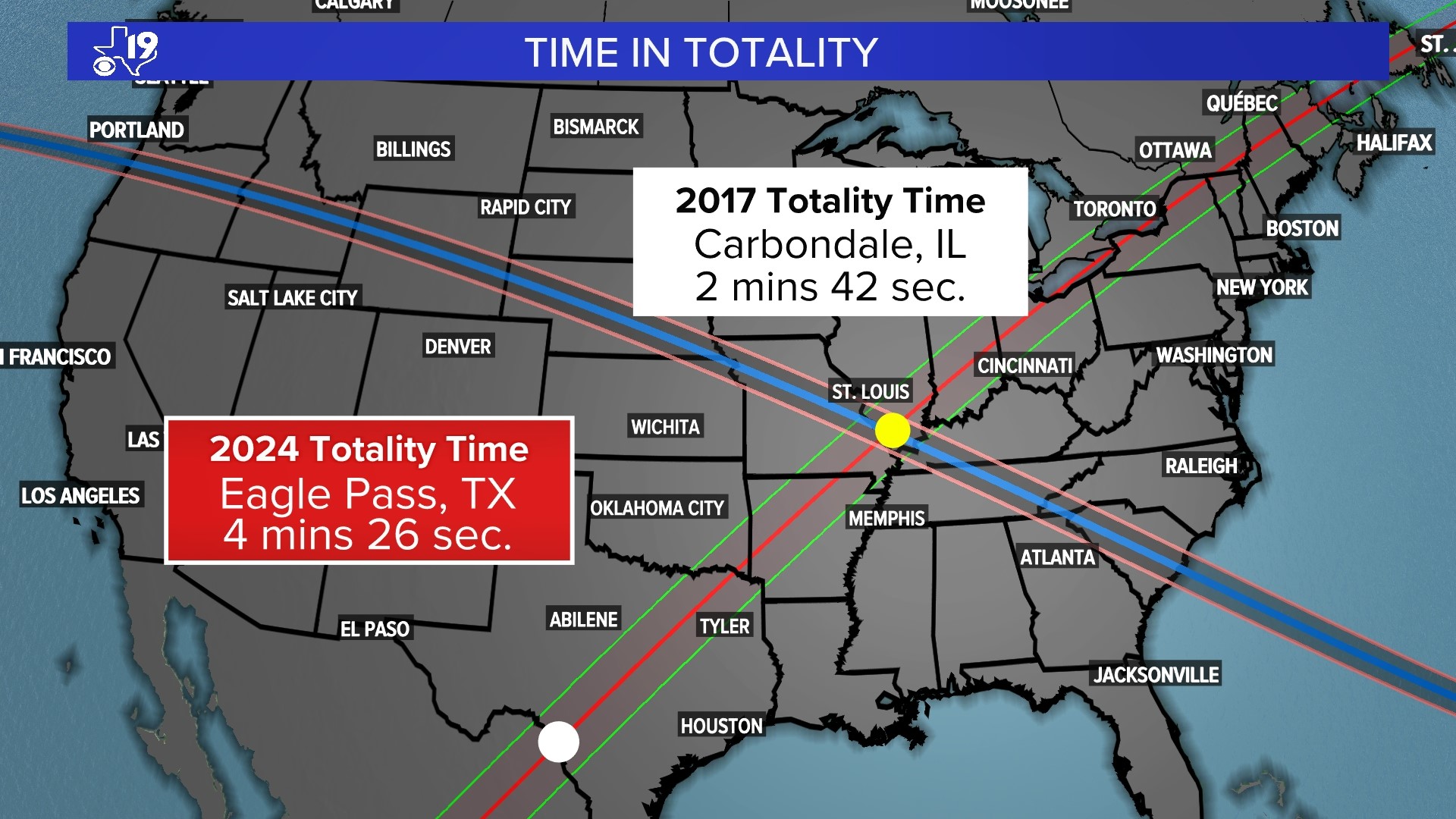 Great American Eclipse Moment: What areas will see the longest times in totality?