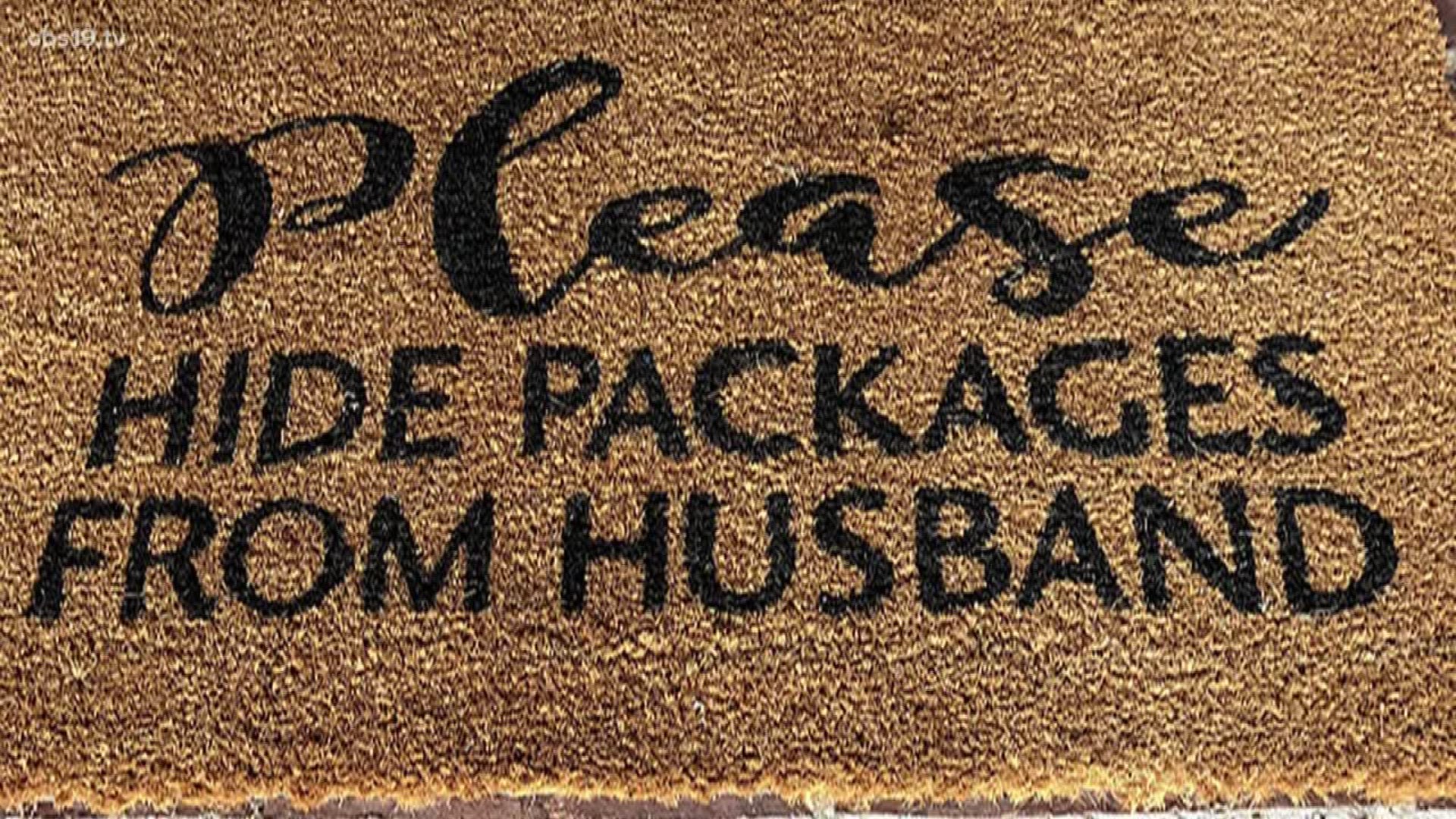 A viral video of an Amazon delivery guy taking a hilarious doormat message to heart.