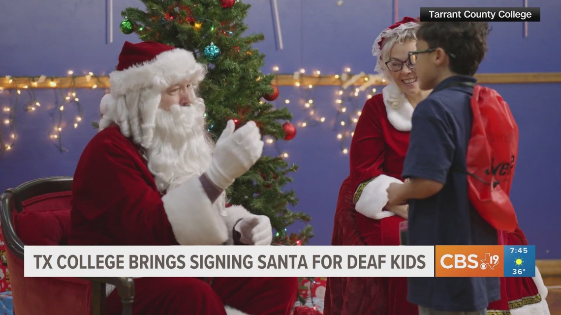 Texas college brings signing Santa for deaf kids