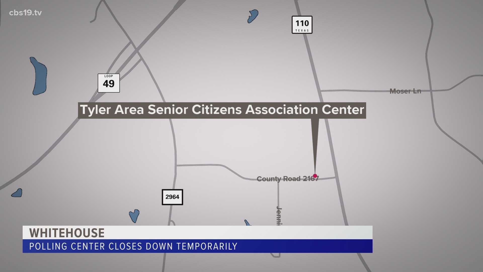 The Tyler Area Senior Citizens Association Center in Whitehouse was closed temporarily Monday after a poll worker became sick and tested positive for COVID-19.