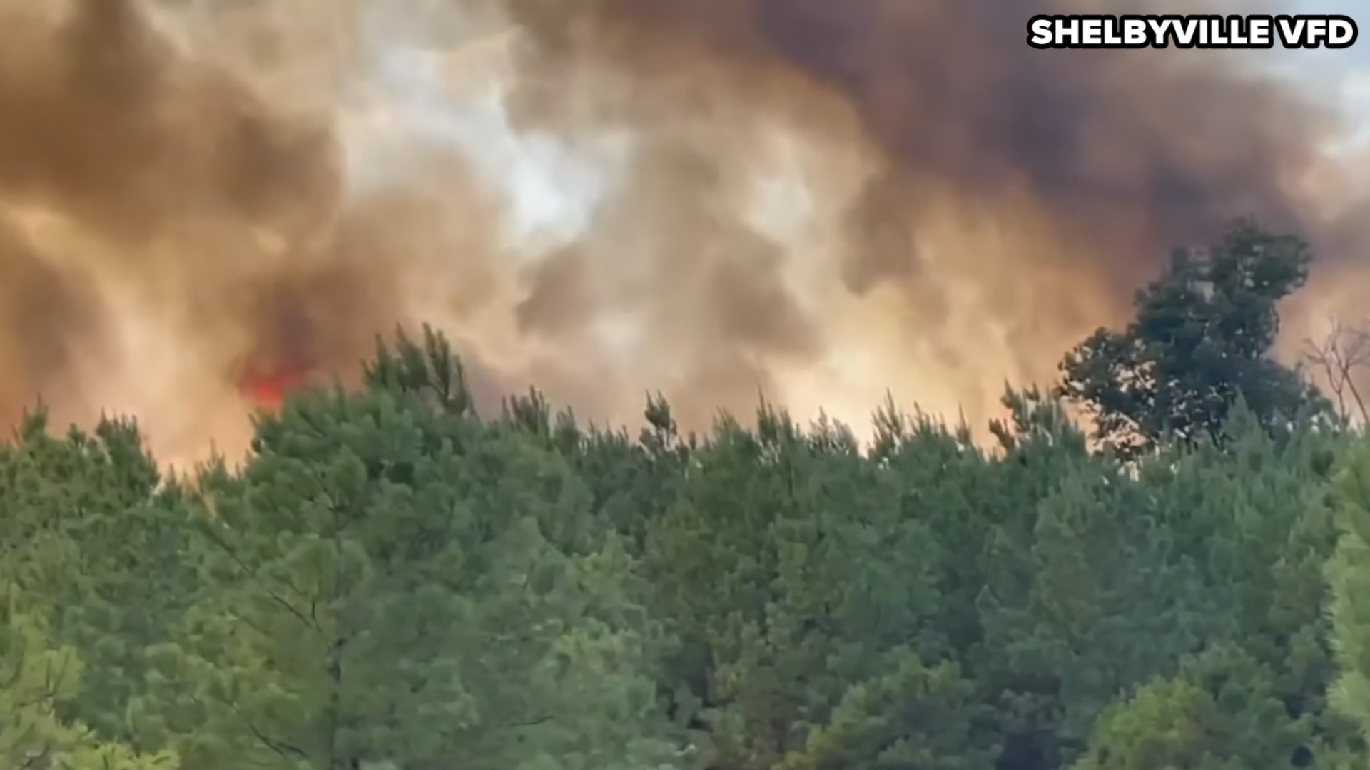 VIDEO: Firefighters respond to 70-acre wildfire in Shelby County, now contained