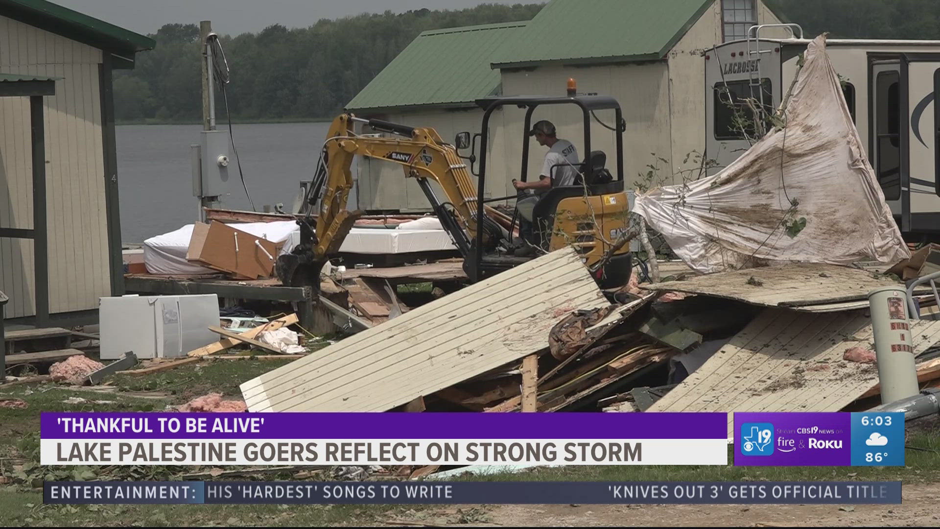 Lake Palestine goers thankful to be alive after tornado causes significant damage