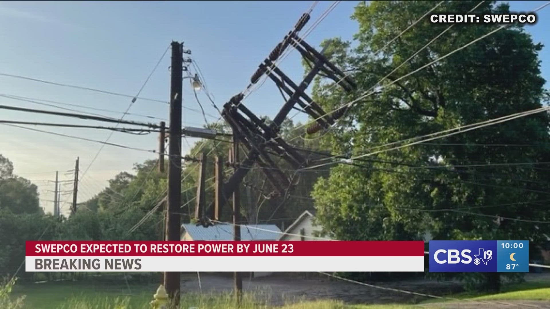 East Texas SWEPCO customers could be without power for up to 1 week following severe storms, company says