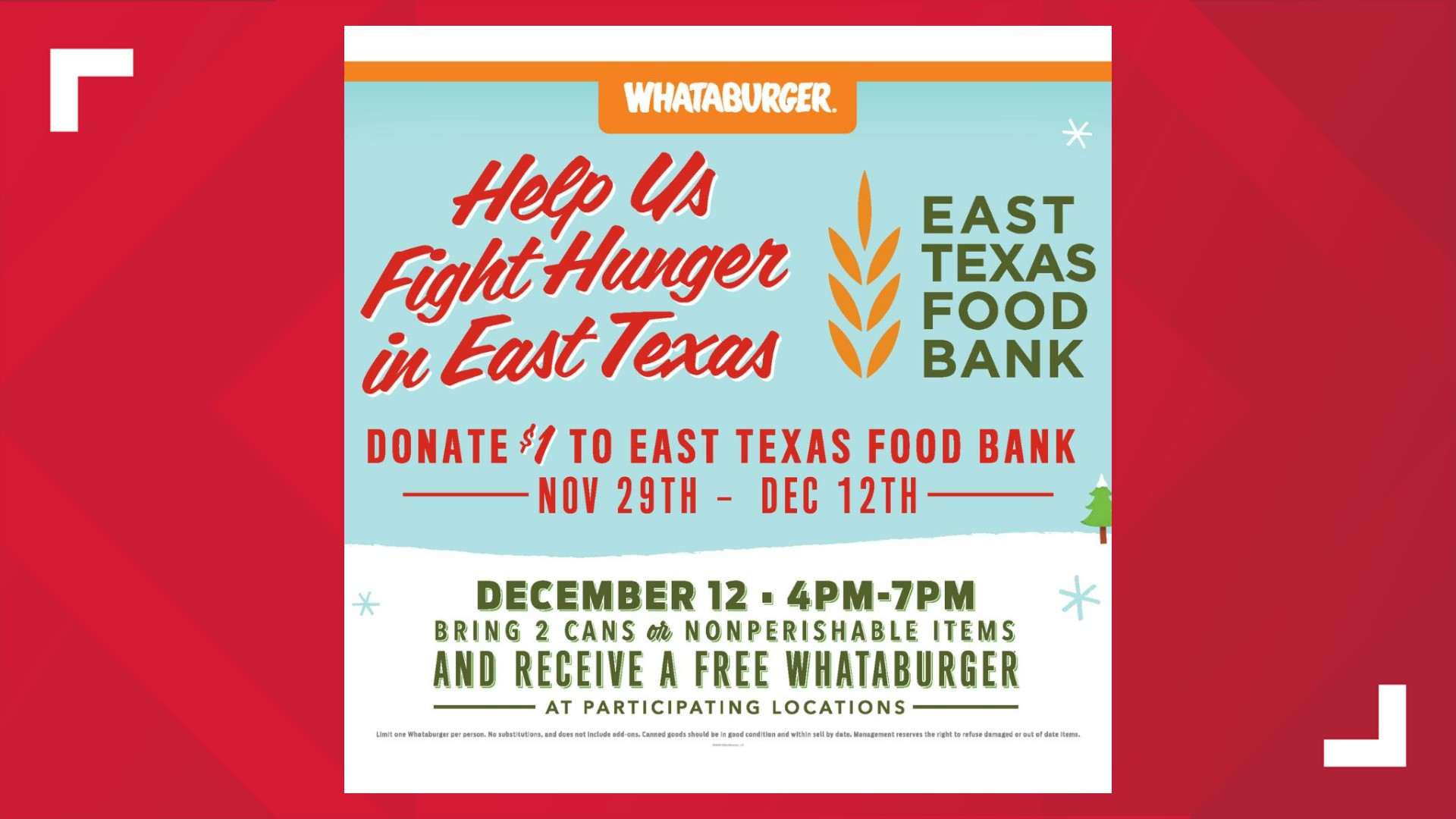 East Texas Food Bank, Whataburger team up for can drive cbs19.tv