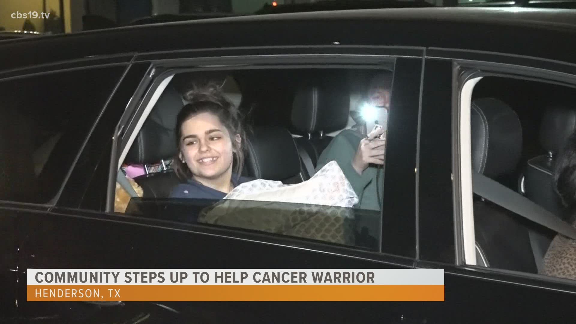 The Henderson community gathered Monday night to welcome home their leukemia warrior Addison Graham, a 14-year old girl who was diagnosed last Thursday.