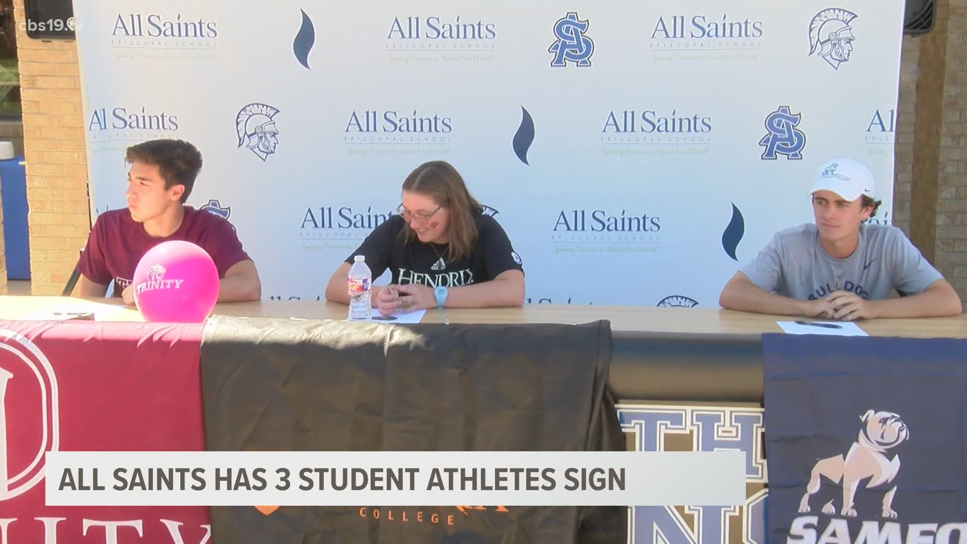 In a gorgeous outdoor ceremony All Saints High School had 3 student athletes put pen to paper to sink their National Letters of Intent.