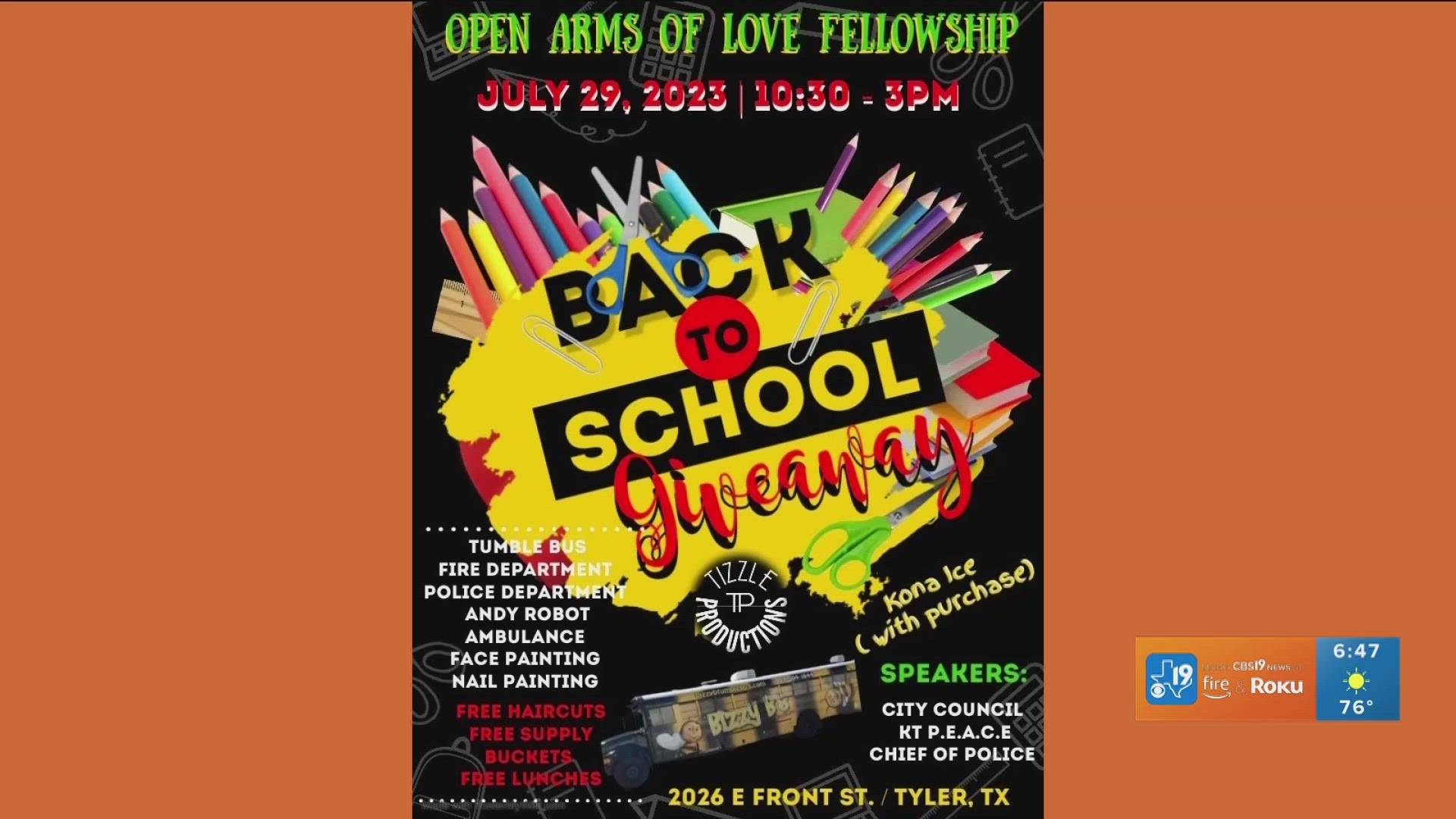 The event will feature free school supplies, haircuts and more!
