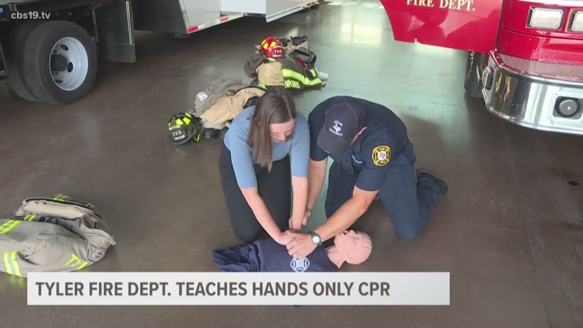 The Tyler Fire Department demonstrated to CBS19's Payton Weidman how easy and quick it is to learn hands only CPR.