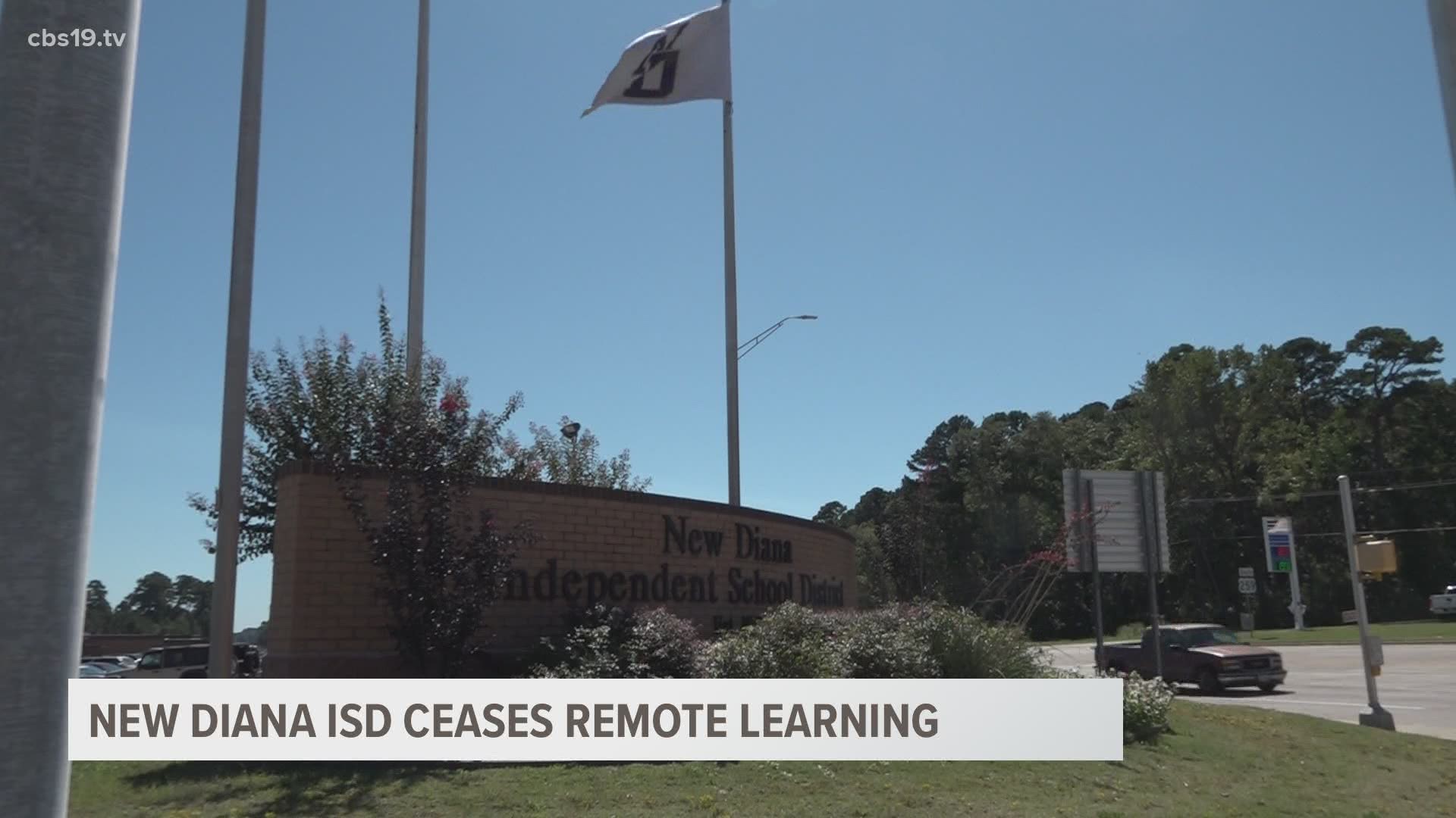 The New Diana Independent School District Board of Trustees moves to cease remote learning, effective Sept. 29.