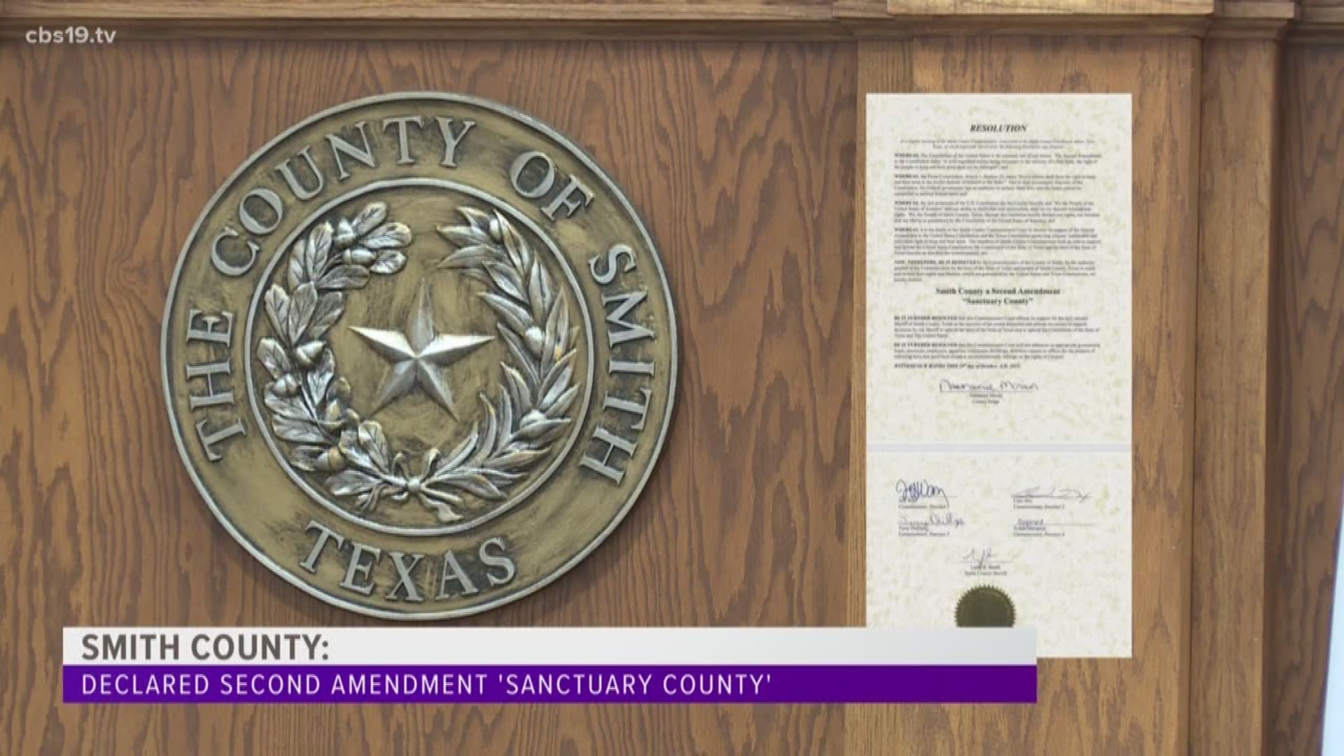 The Smith County Commissioners Court on Tuesday voted 4-1 to adopt a resolution designating the county a "Sanctuary County" for the Second Amendment.