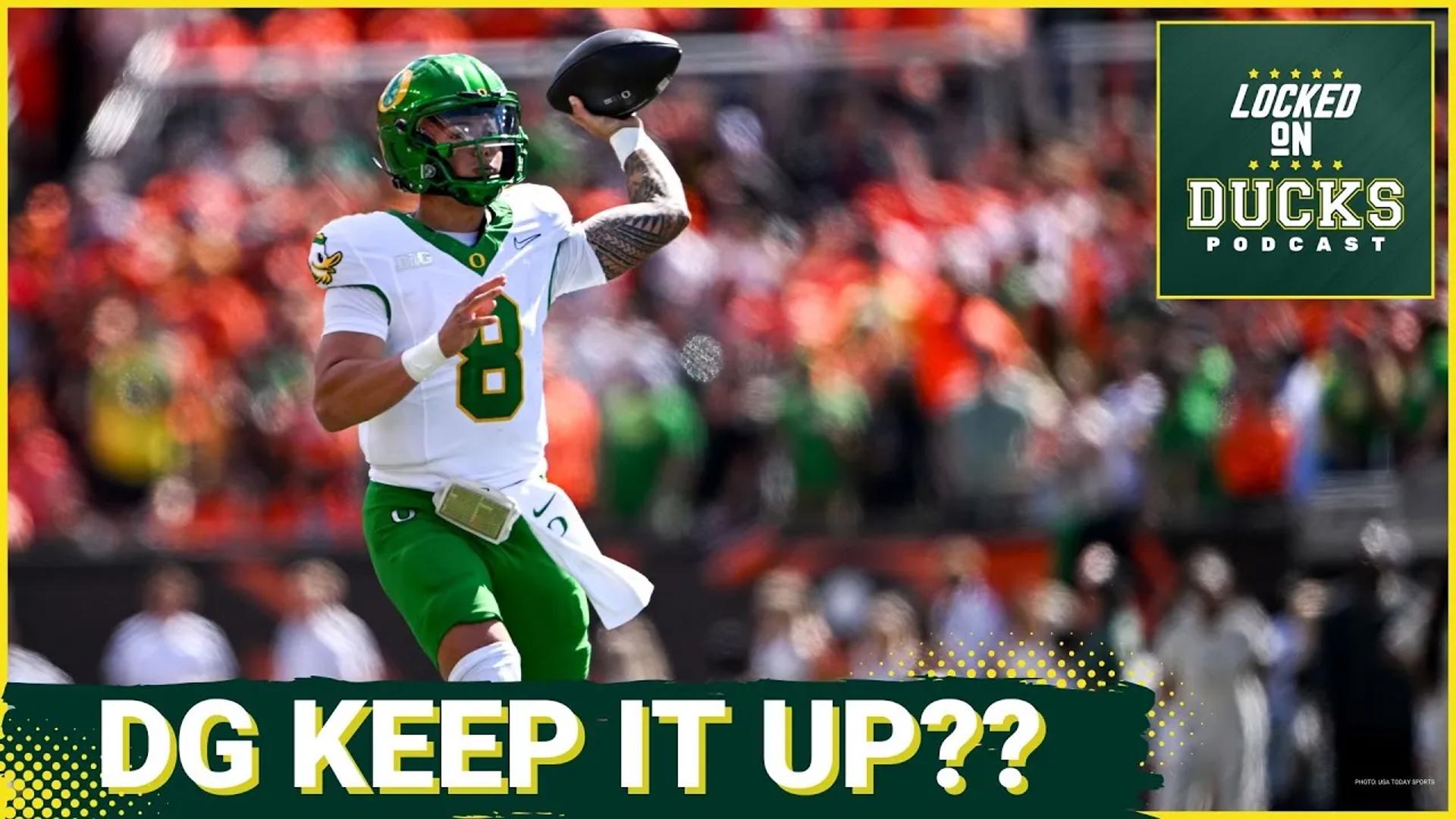 Dillon Gabriel was shining on Saturday in Oregon's dominant 49-14 win over Oregon State, a game in which Oregon did not punt the ball once.