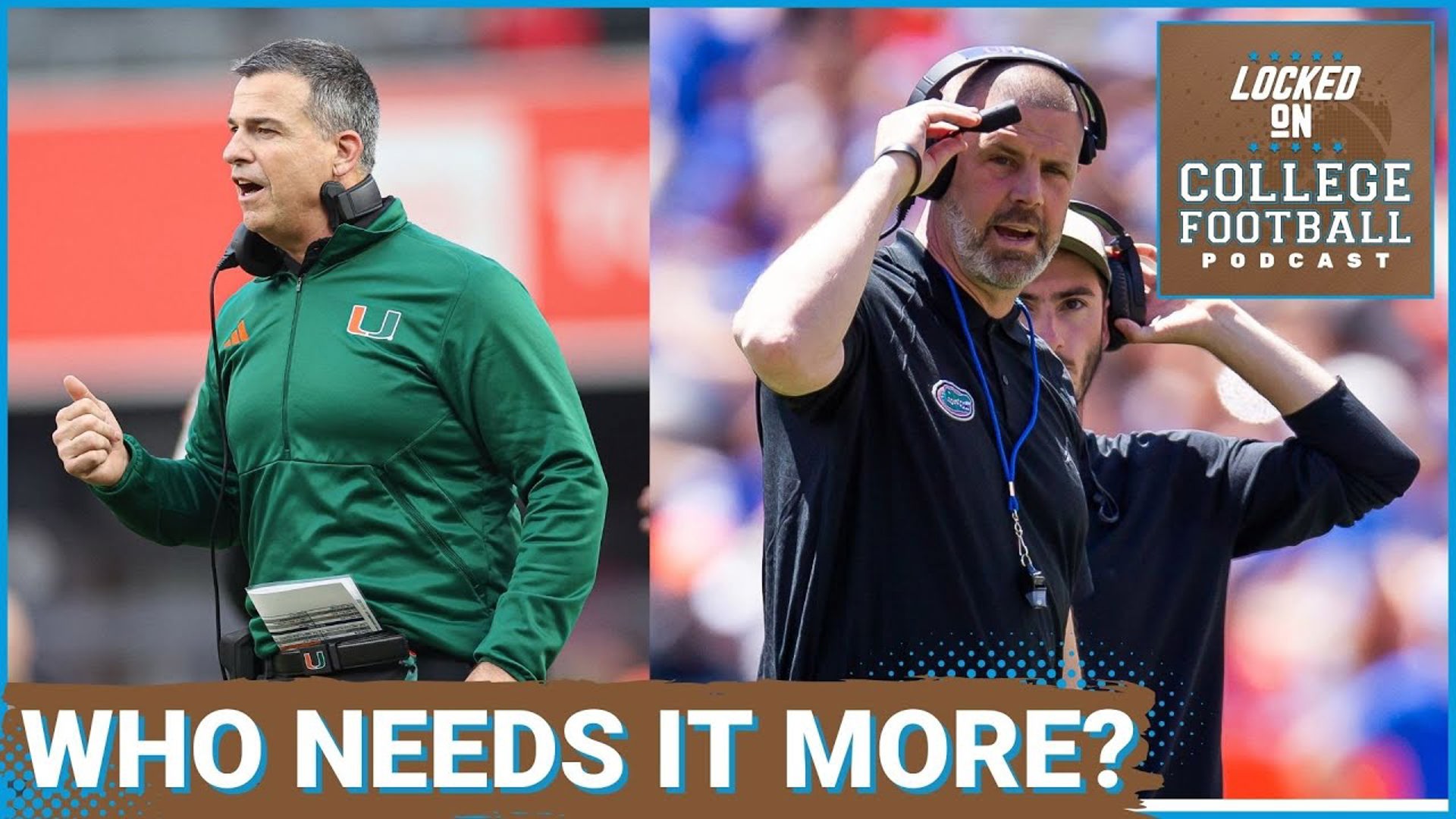 Florida and Miami play one of two highlight games in week 1 in addition to Notre Dame @ Texas A&M. Which 3rd-year coach needs a win more to start the season?