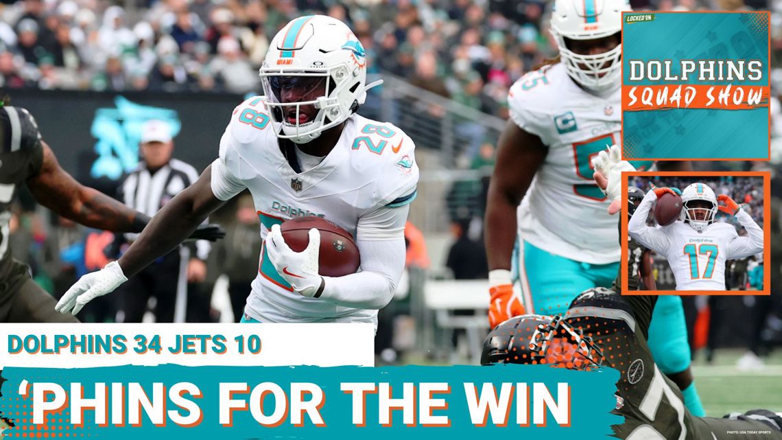 DOLPHINS SQUAD: Miami DOLPHINS WIN 4TH STRAIGHT, 5TH OF 6 with 34-10 Blowout Win at New York Jets
