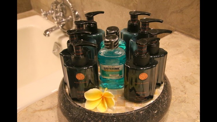 While I did take these luxury toiletries from the Intercontinental Bali for a guest bathroom, anything less I leave behind. Image by the author.