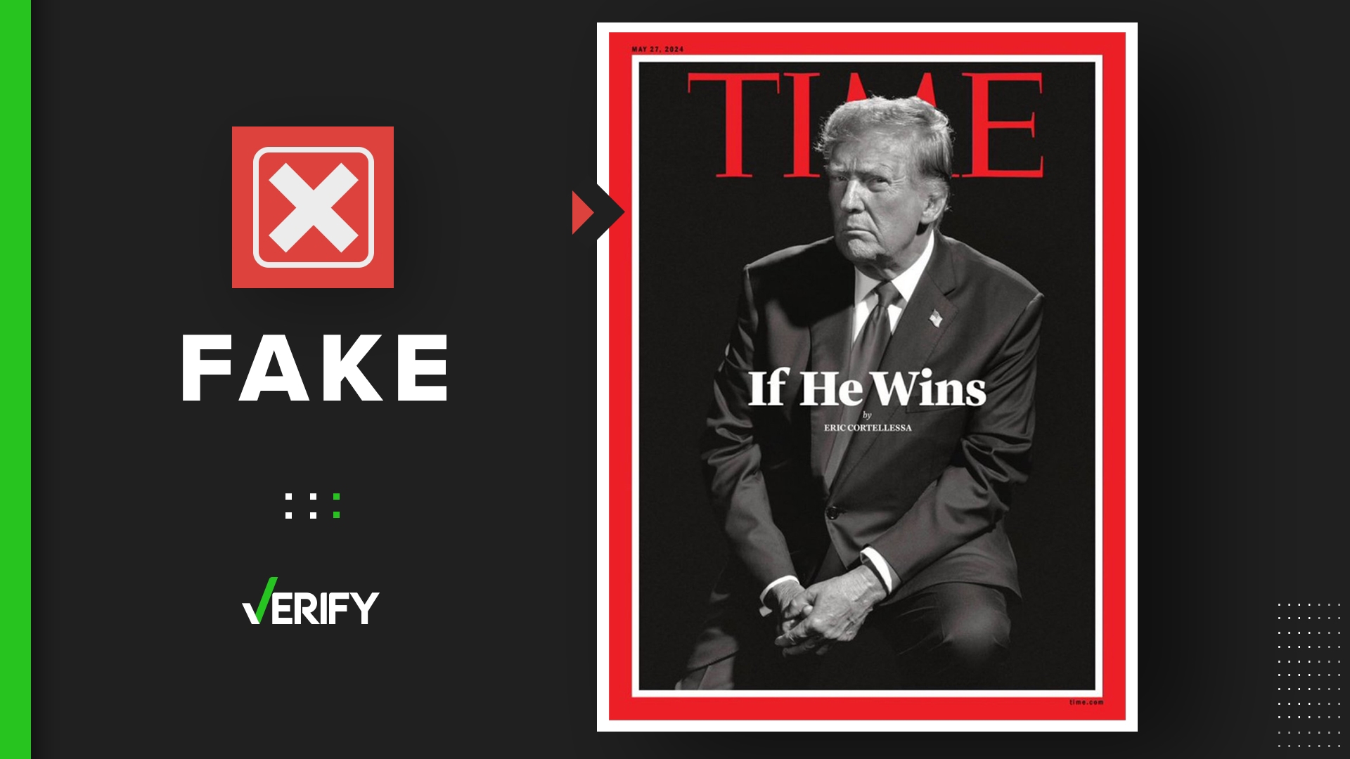 Donald Trump TIME cover was digitally altered to make the TIME lettering look like devil horns. Real published image does not create the appearance of devil horns.