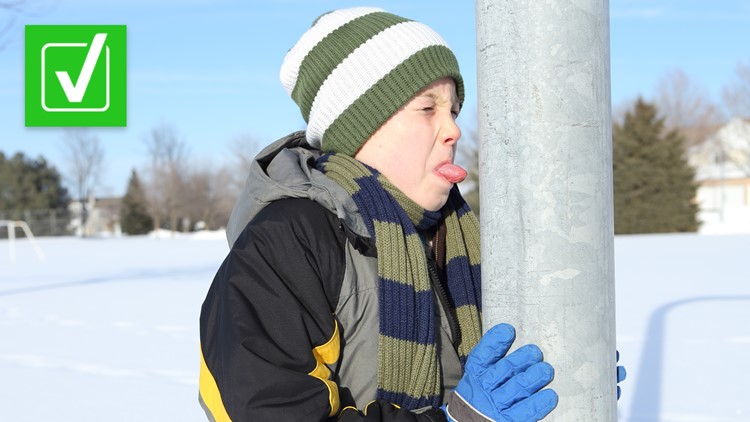 Yes, your tongue can get stuck if you lick a frozen metal pole