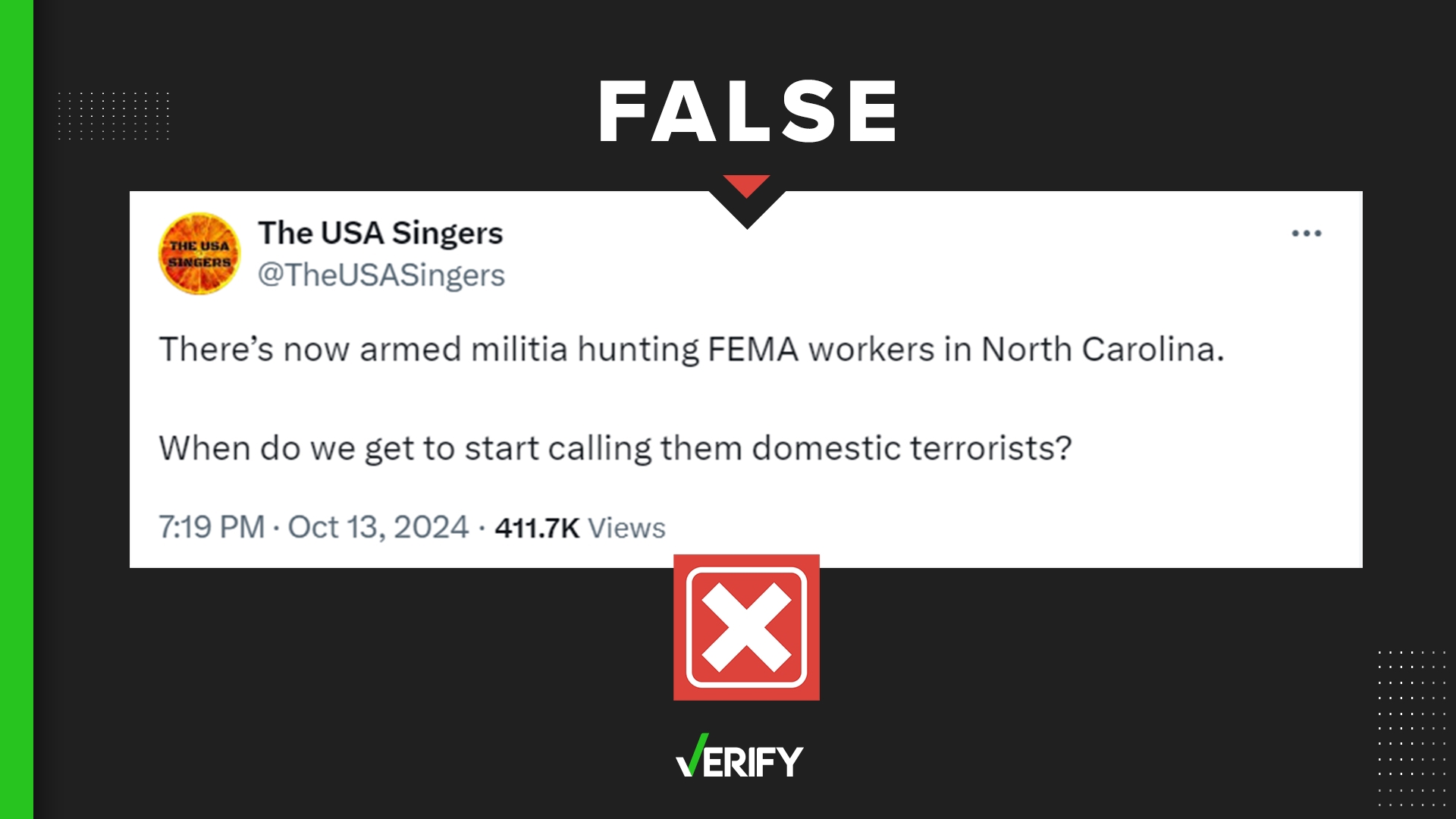 Posts online that say a militia is hunting FEMA workers in North Carolina are false. Police officers arrested a man who made comments about threatening FEMA workers.