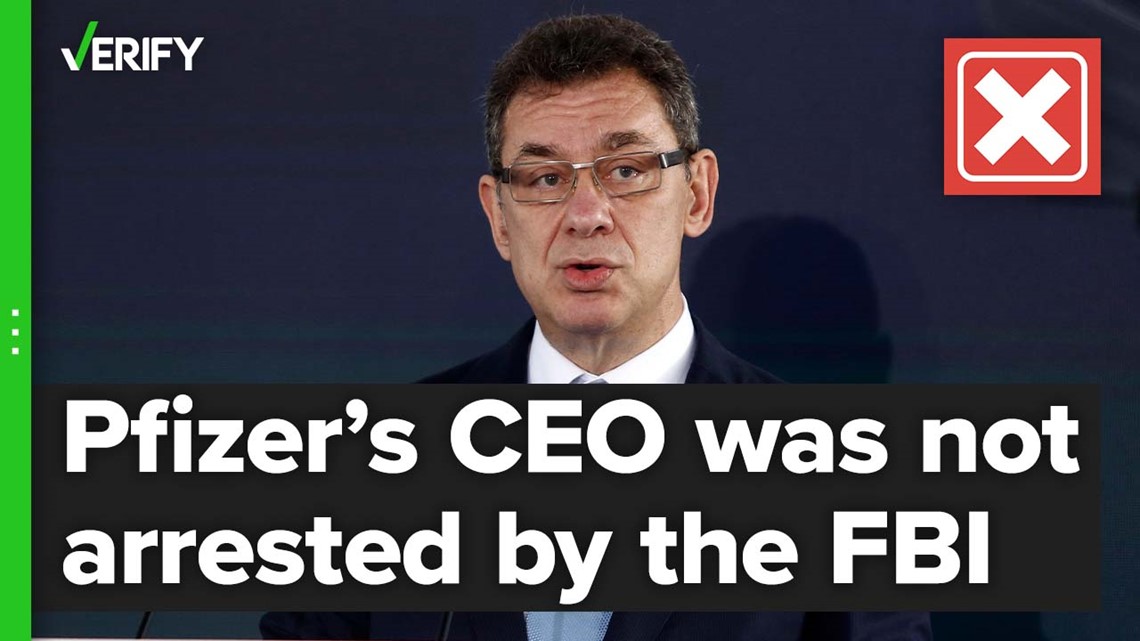 A blog claimed Albert Bourla was arrested by the FBI but Pfizer says the claim is false.