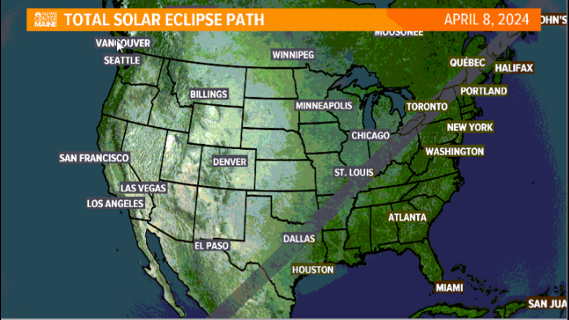 Solar eclipse on April 8, 2024 will stretch from Texas to Maine cbs19.tv