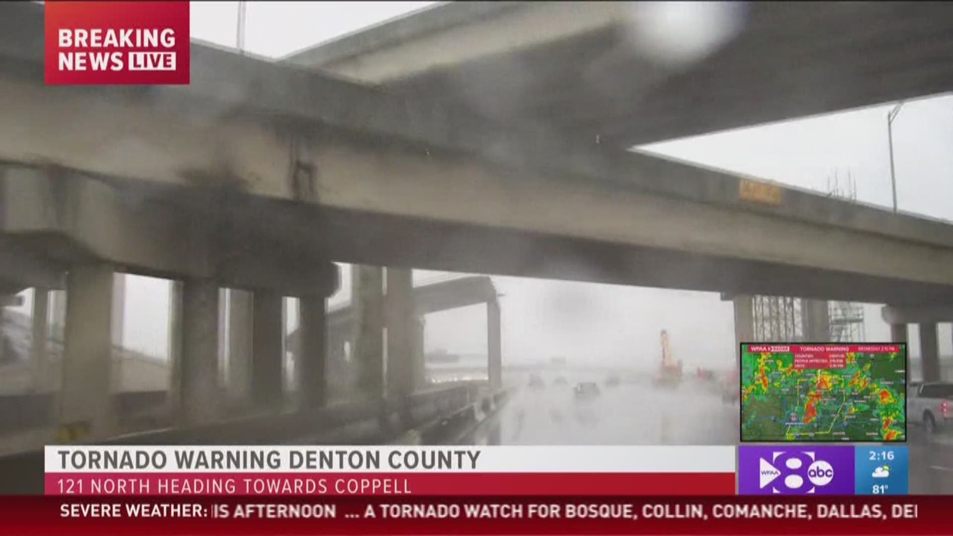 Severe weather brought multiple tornado warnings Wednesday afternoon across North Texas, including Tarrant, Denton and Dallas counties.