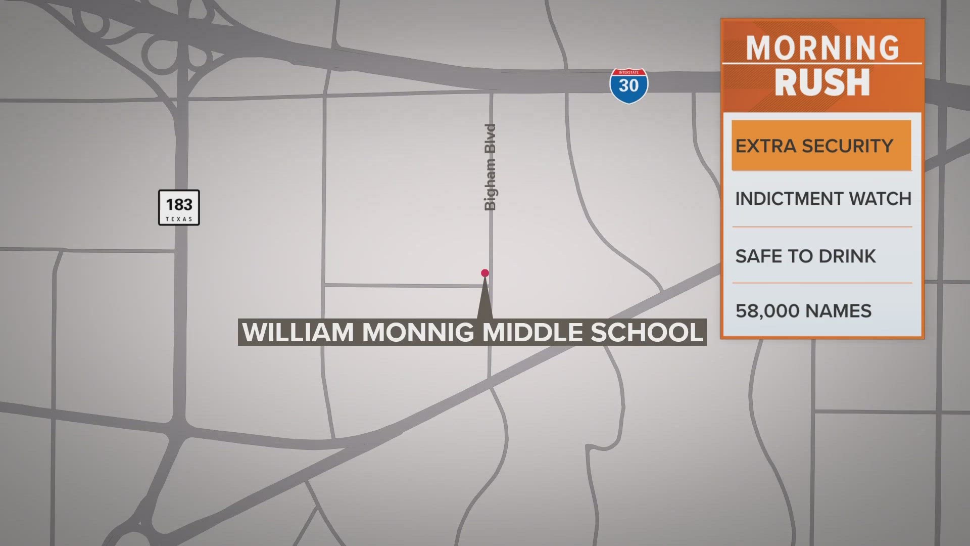 The arrest happened on Tuesday at William Monnig Middle School in Fort Worth, Texas.