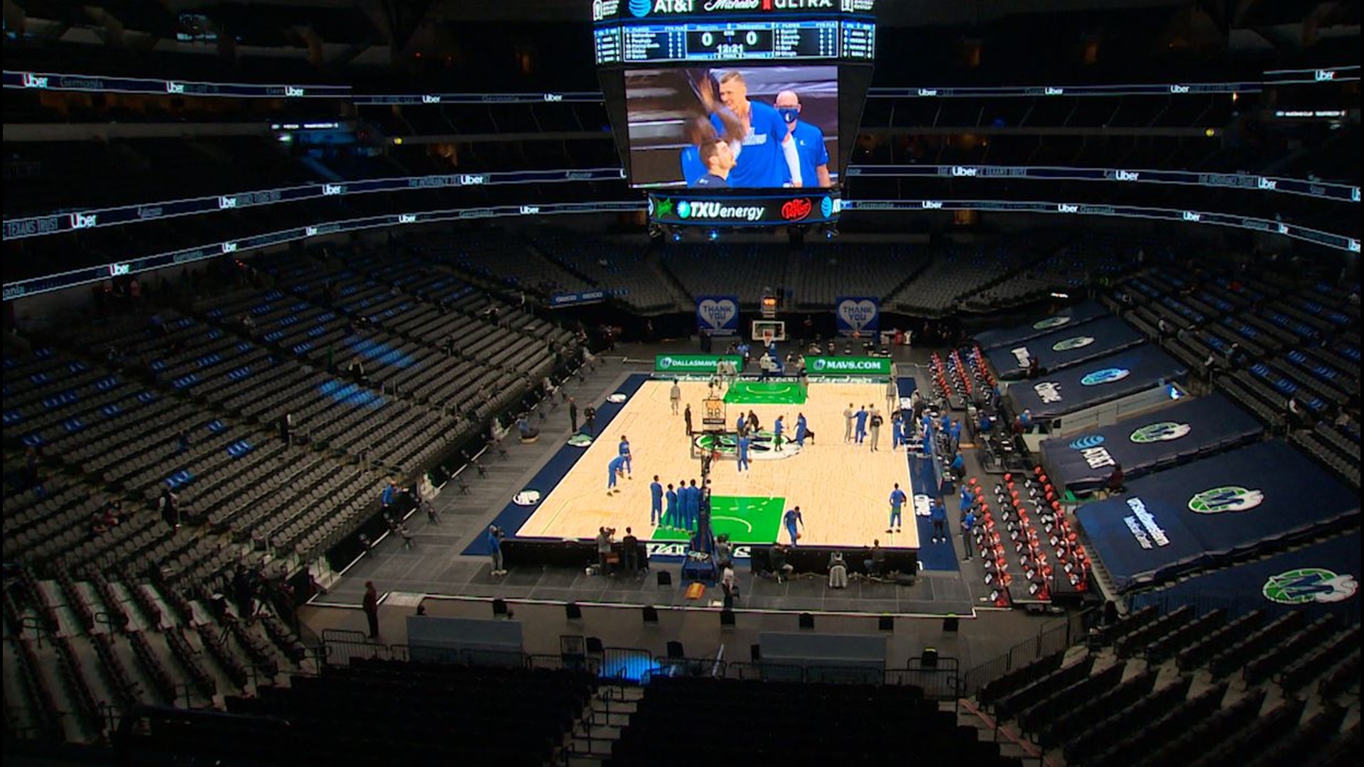 The Mavericks haven't had fans at a game since the 2020 season was put on pause in March.