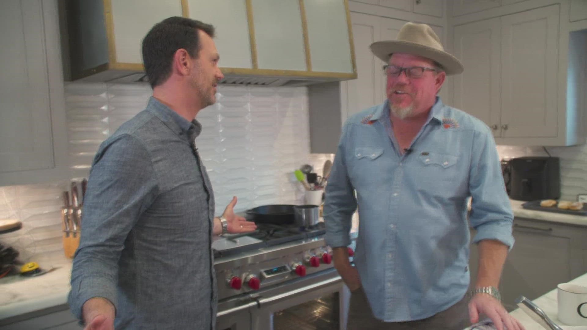 Pat Greene joined Marc Istook to show him some recipes.