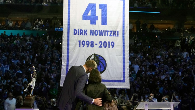 #41 Forever: With his wife and kids by his side, Dirk Nowitzki joins exclusive club of Dallas Mavericks legends