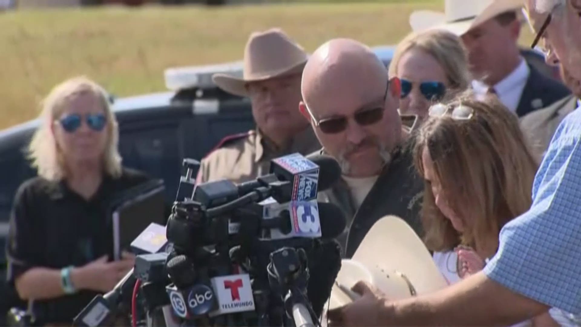 Pastor Frank Pomeroy and his wife, Sherri, took the podium Monday morning to respond to the mass shooting at their church in southeast Texas.