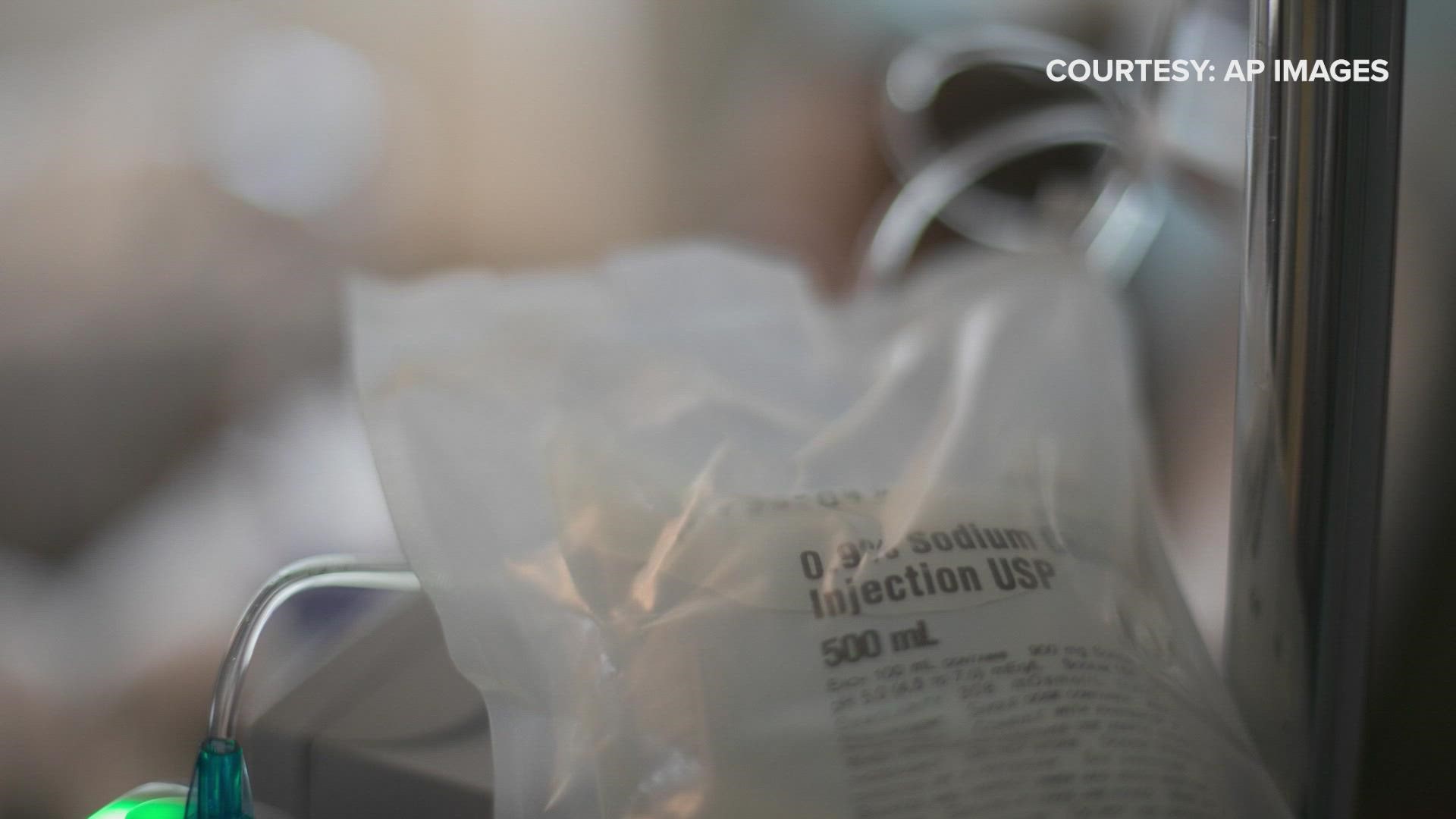 It was unclear what the IV bag was contaminated with or how it came to be.
