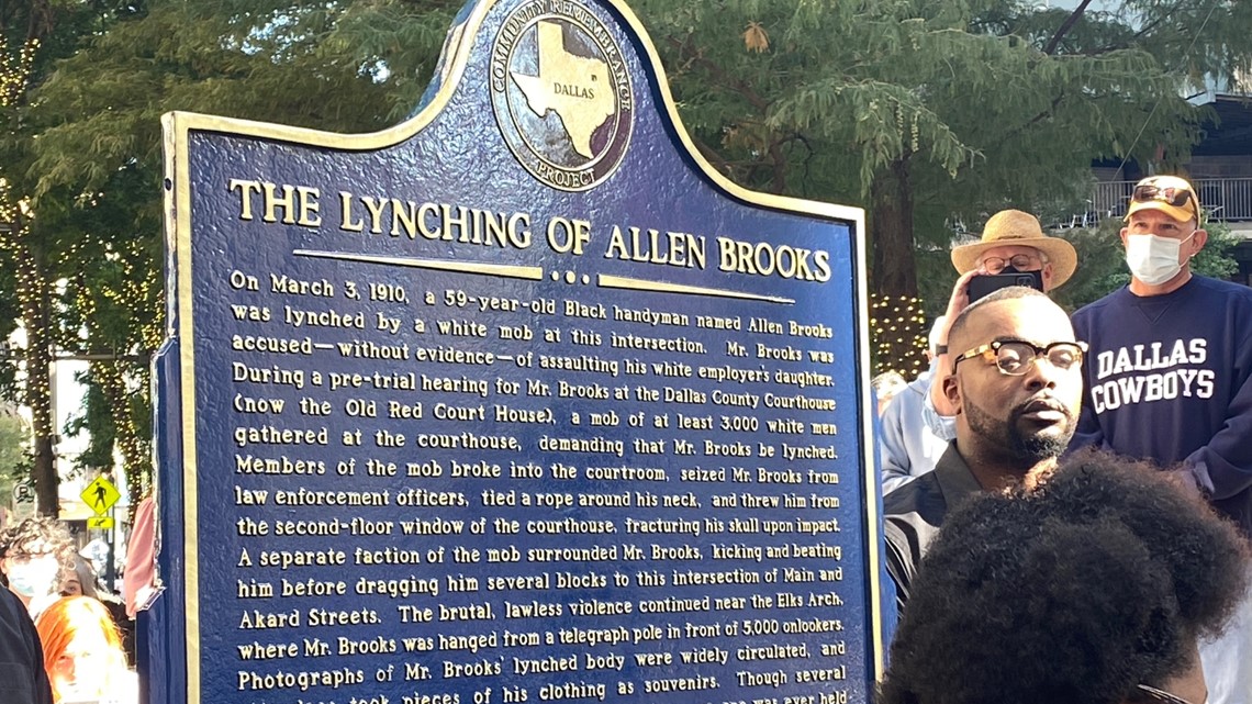 Allen Brooks: Marker placed for man lynched in Dallas in 1910 - Vimarsana News