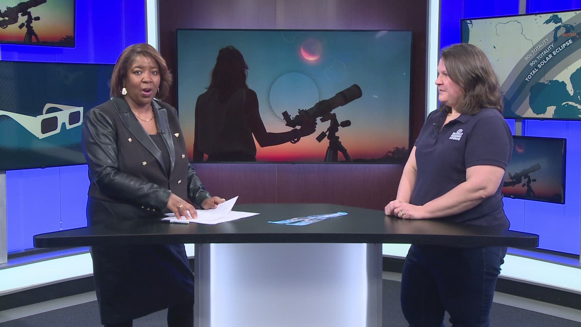 Dr. Holly Schreiber, chief scientist for the Buffalo Society of Natural Sciences, discussed next month's total solar eclipse with Claudine Ewing.
