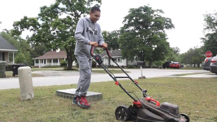 Teen starts lawn care business to raise money for his adoption