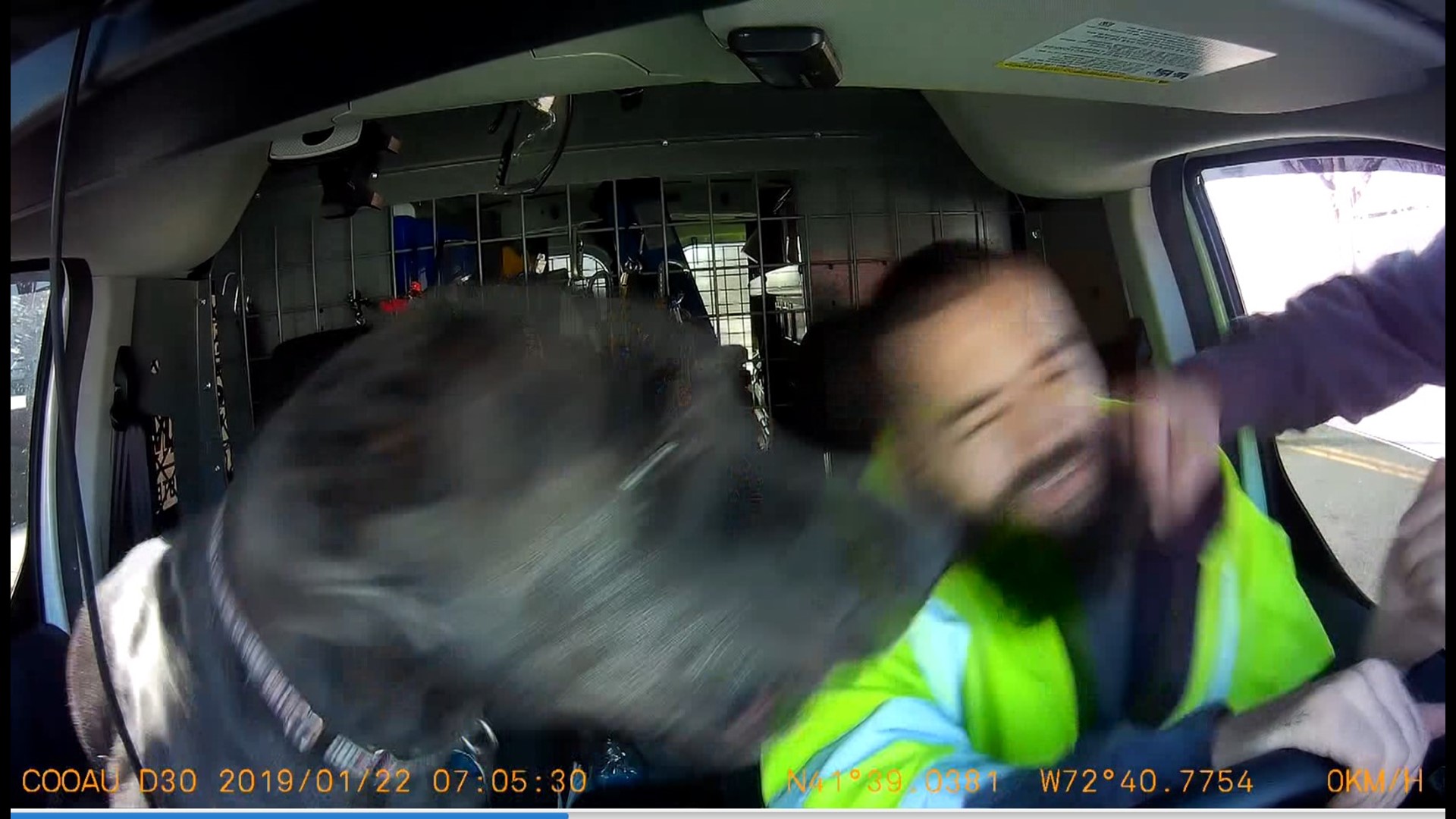 FOX61's Matt Caron obtained citizen dash cam and police body cam video, appearing to show a Meriden officer punch a person in the face during a road rage incident.