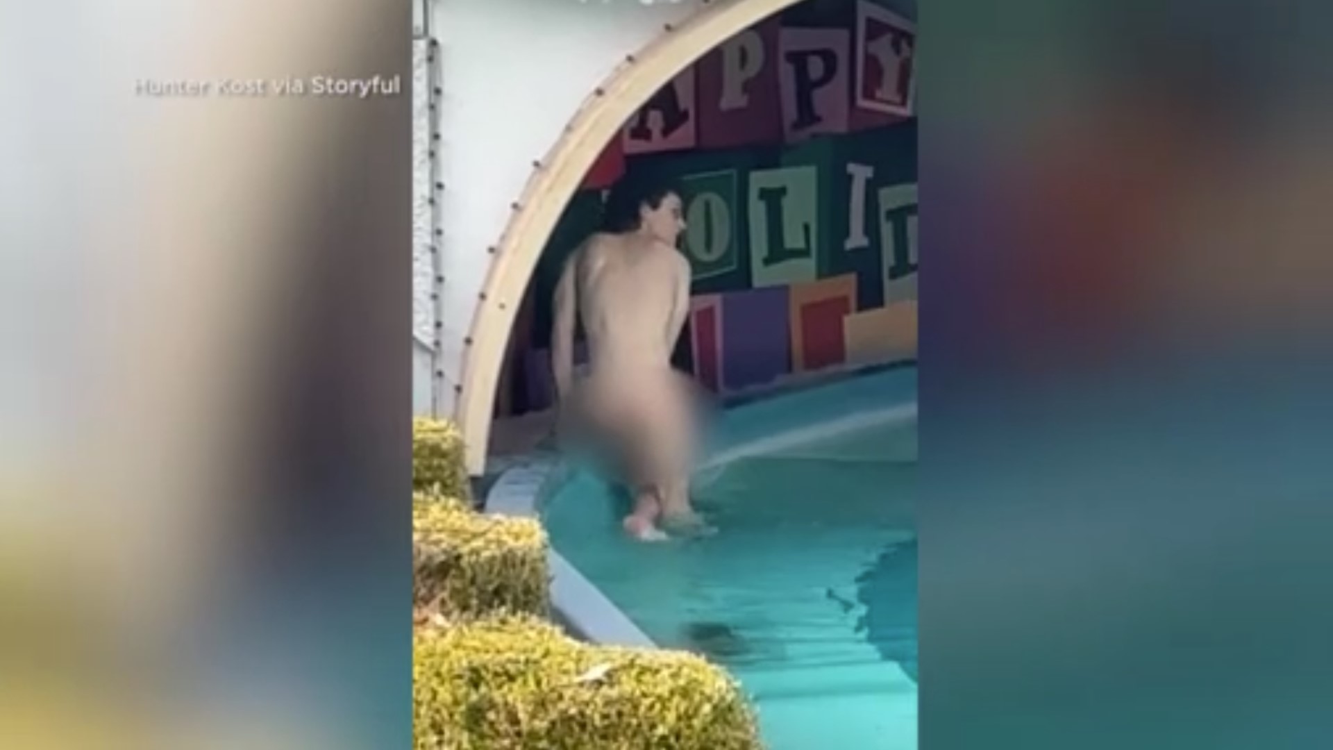The 26-year-old man was arrested on suspicion of indecent exposure and being under the influence of a controlled substance, according to the Los Angeles Times.