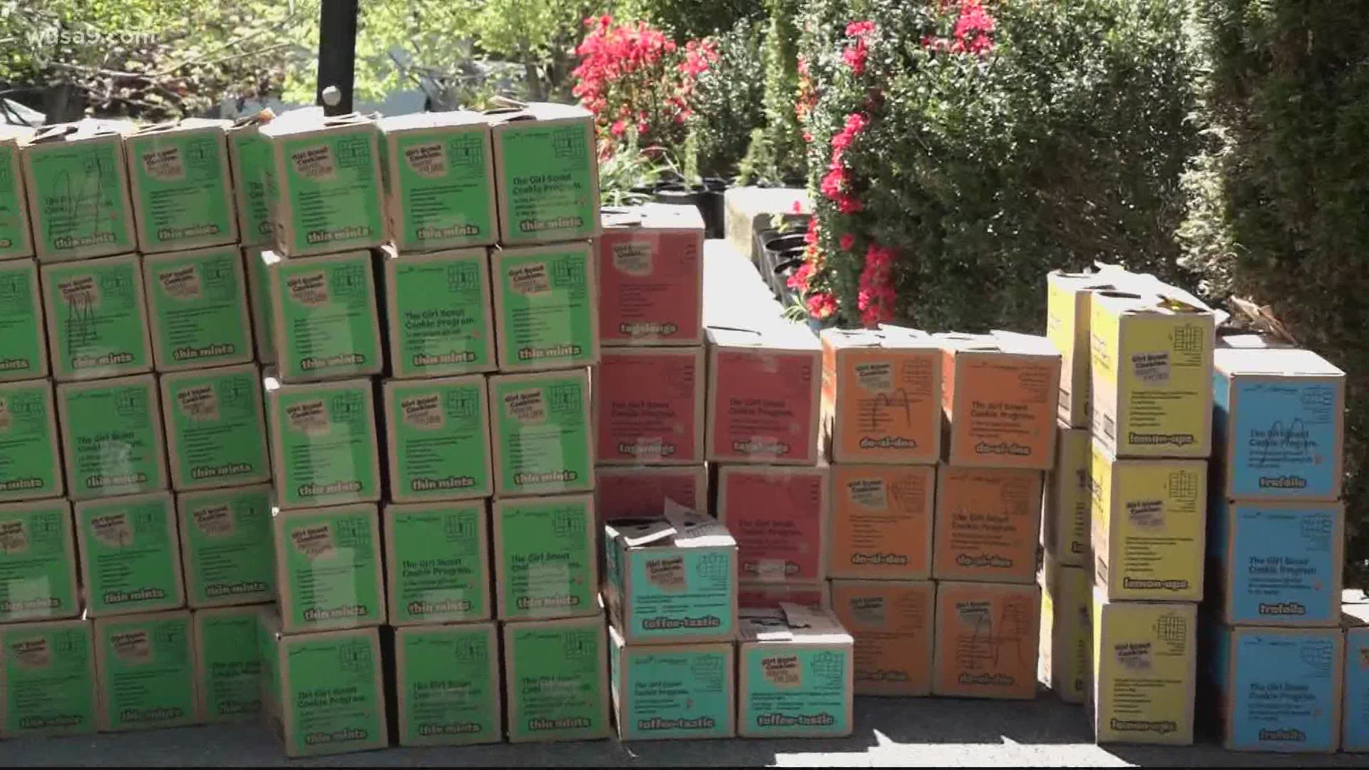 The scouts say they hope the cookies provide a little taste of home for those in the military.